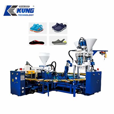 Advanced Three Color Crystal Blowing Plastic Shoe Injection Molding Machine For 16T/17T Machine Size 6*6*3 Or 7*7*3