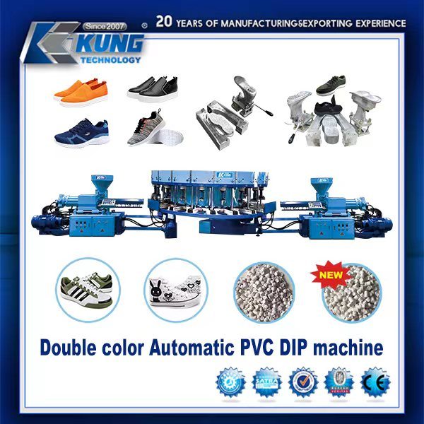 Máquina giratória da modelagem por injeção da sapata do esporte do MERGULHO do PVC da única cor de Kingkung