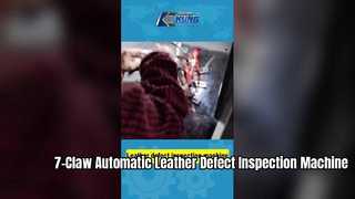 Máquina automática de inspeção de defeitos de couro com 7 garras | Sistema inteligente de detecção de qualidade de superfície de couro